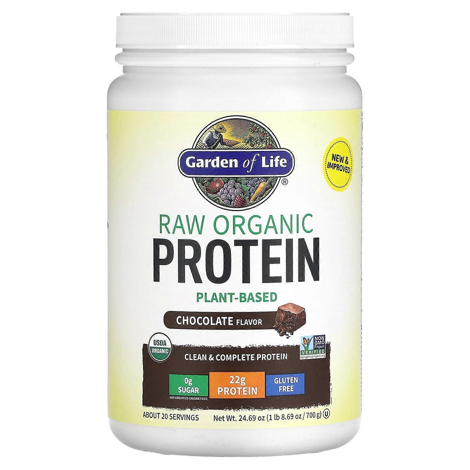 RAW Organic Protein, Plant-Based, Chocolate, 24.69 oz (700 g)