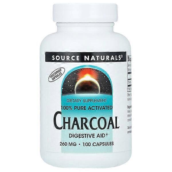 Source Naturals, 100% Pure Activated Charcoal, 260 mg , 100 Capsules
