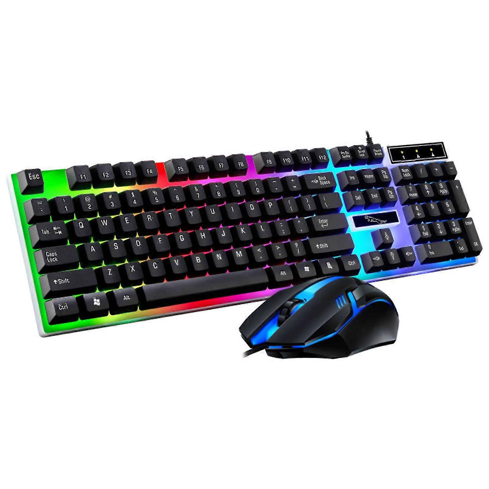 1 Set G21 Wired Keyboard Sensitive Plug Play ABS RGB Backlight 1600dpi Mouse for Computer 25-26s
