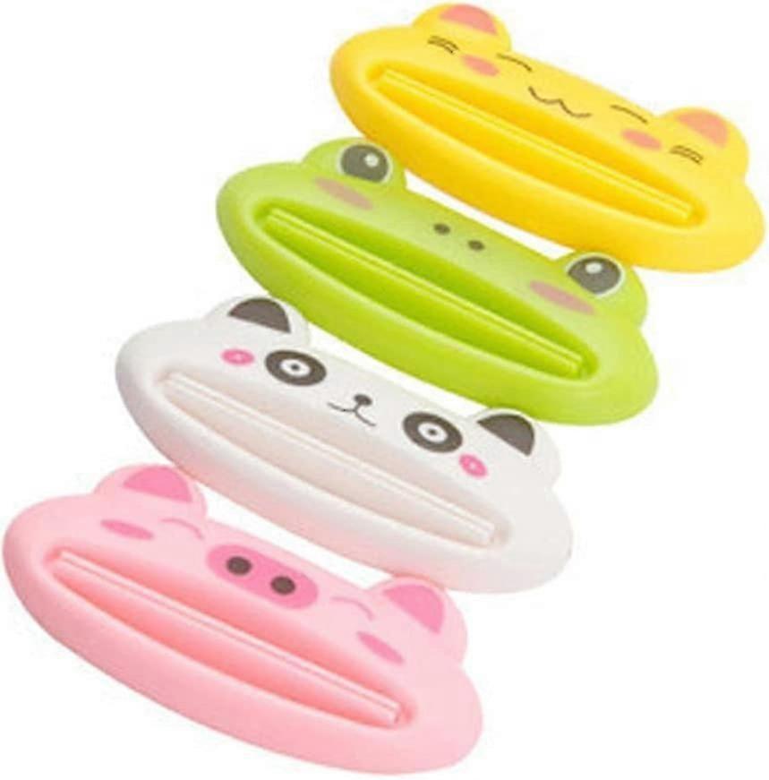 4pcs Rolling Tube Toothpaste Squeezer Toothpaste Seat Holder,toothpaste Dispenser,toothpaste Tube Squeezer Multifunction Cartoon Animal Squeezer For B