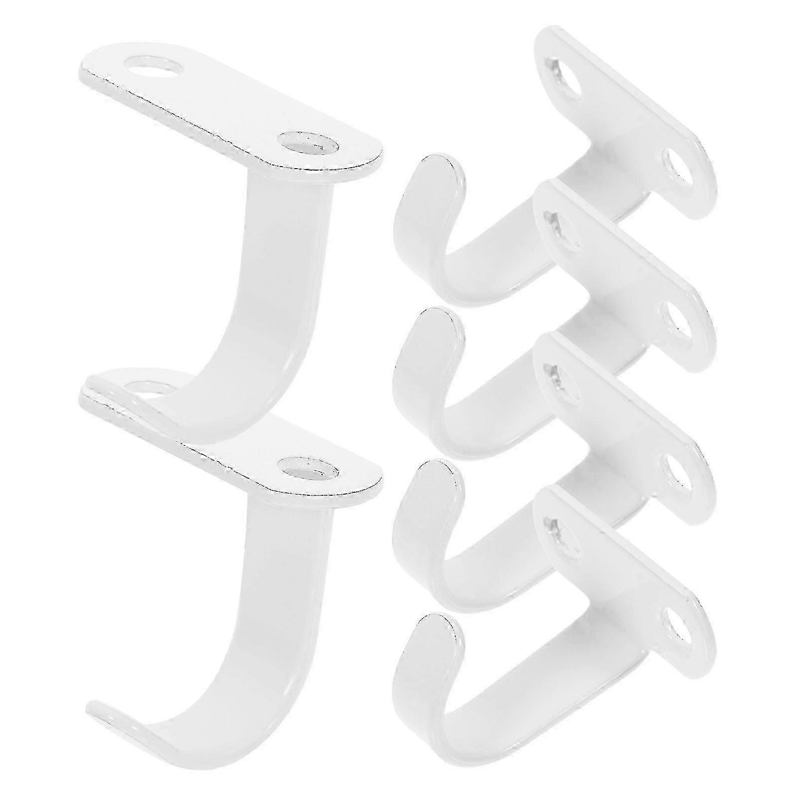 6pcs Screw Mounted Ceiling Hooks Under-Shelf Towel Robe Clothes Hooks Hanger