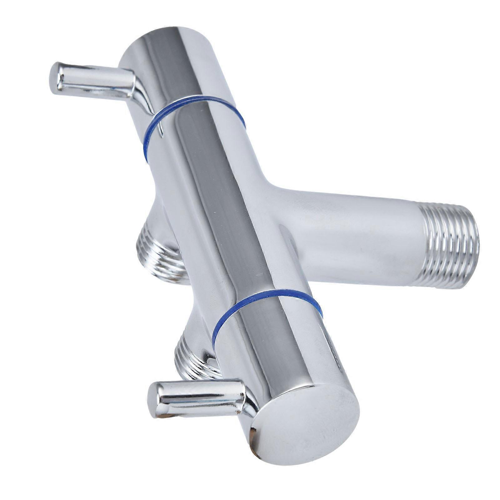 G1/2 Male Thread Angle Valve 1 Inlet 2 Outlet Cold Water Faucet Diverter Valve with 2 Handles