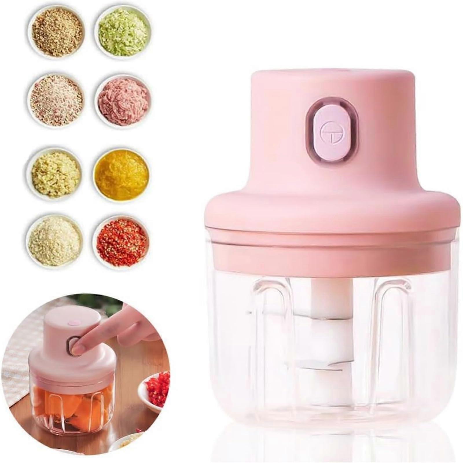USB Rechargeable Mini Electric Garlic Food Chopper 250ML Cordless Portable Processor 2025 Model Garlic Ginger Onion