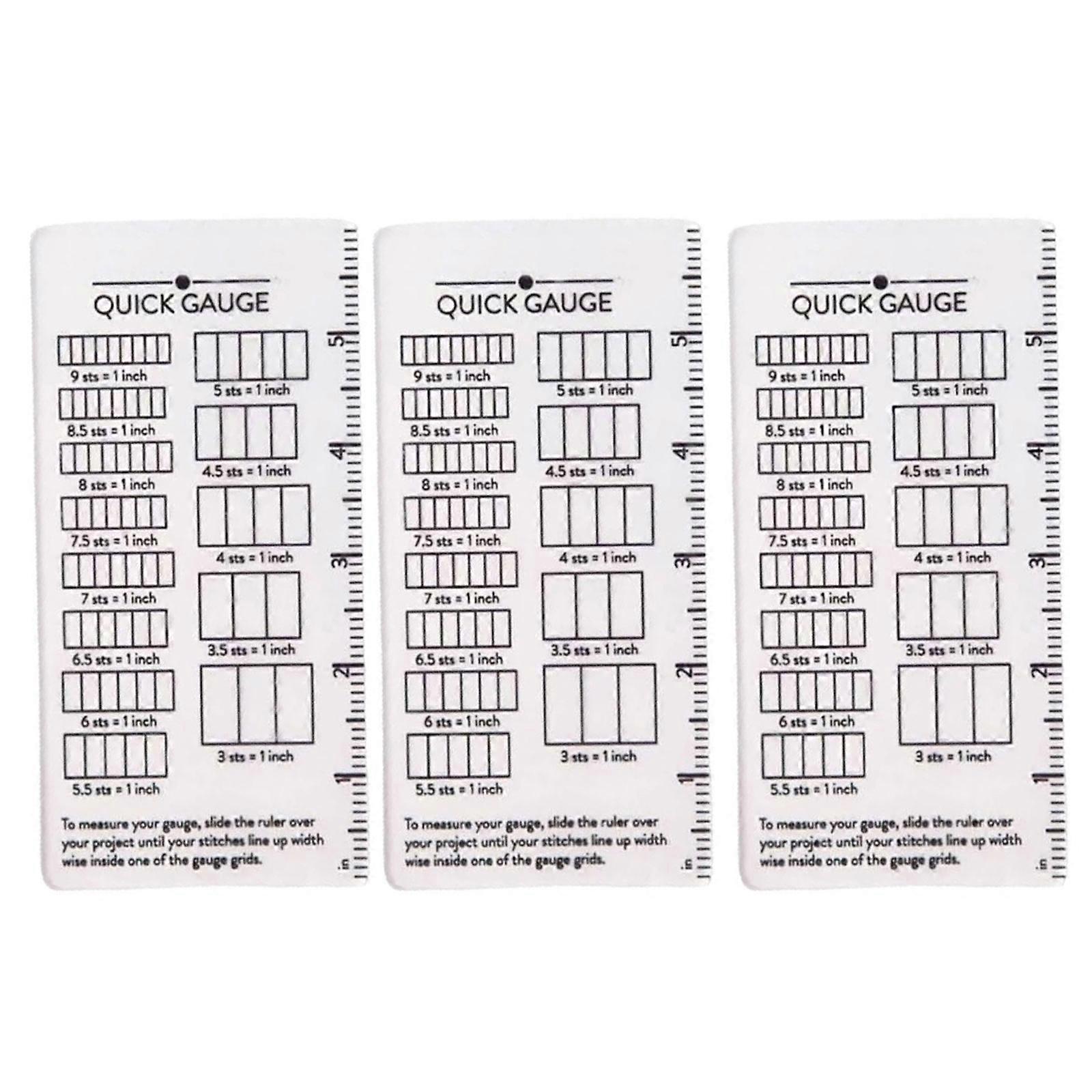 Travel Friendly Stitching Gauge Ruler Plastic Crafting Tool with Instants Row Counting for Knitting Crochet Multicolor