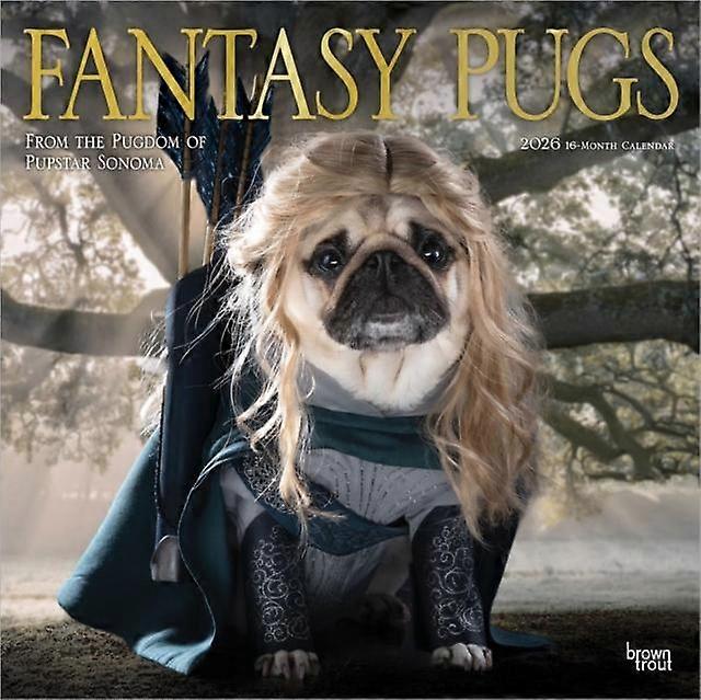 Fantasy Pugs 2026 Square Flap Foil Calendar Calendar Book
