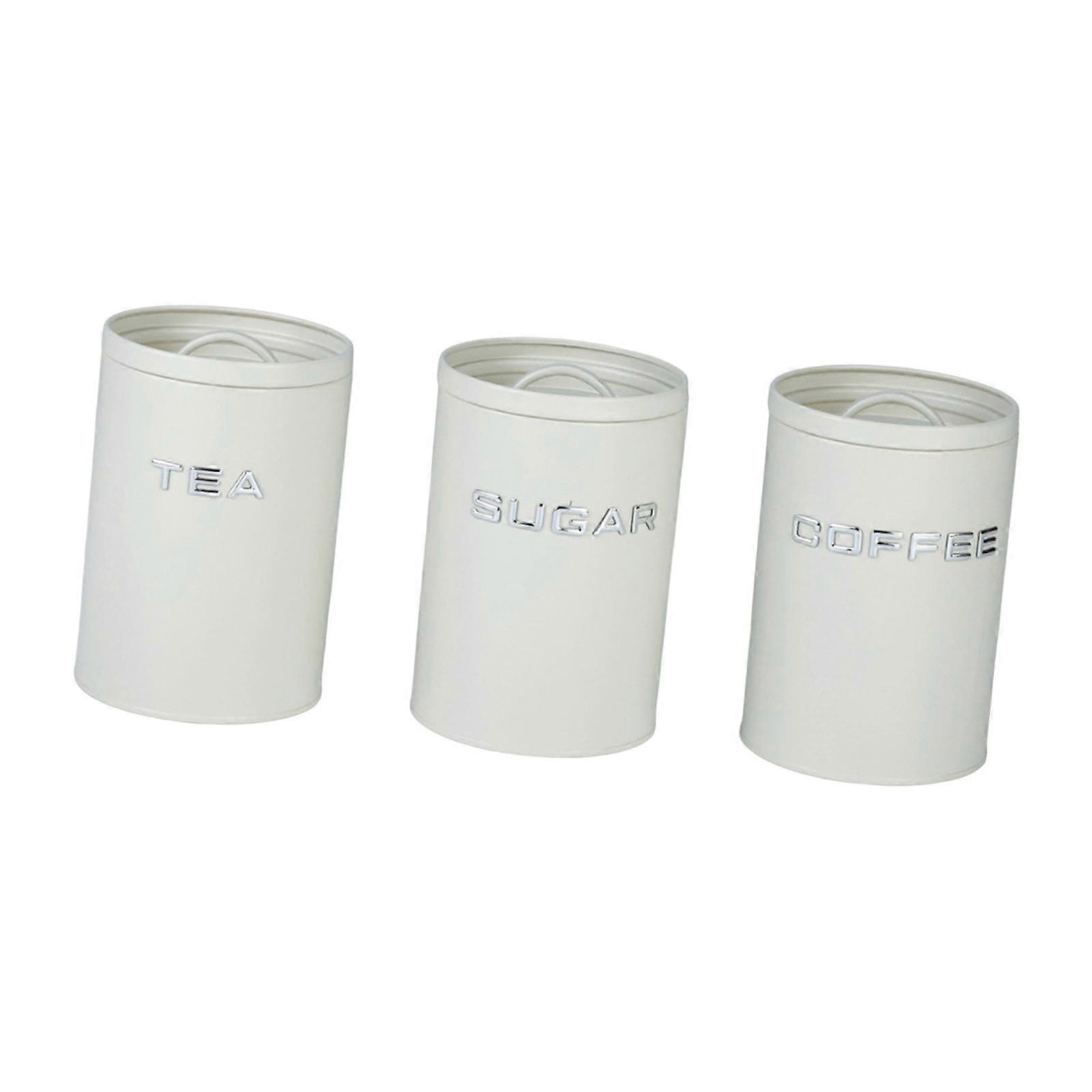 3 Pieces Coffee Bean Tea Sugar Containers Kitchen Decor Organizer Durability