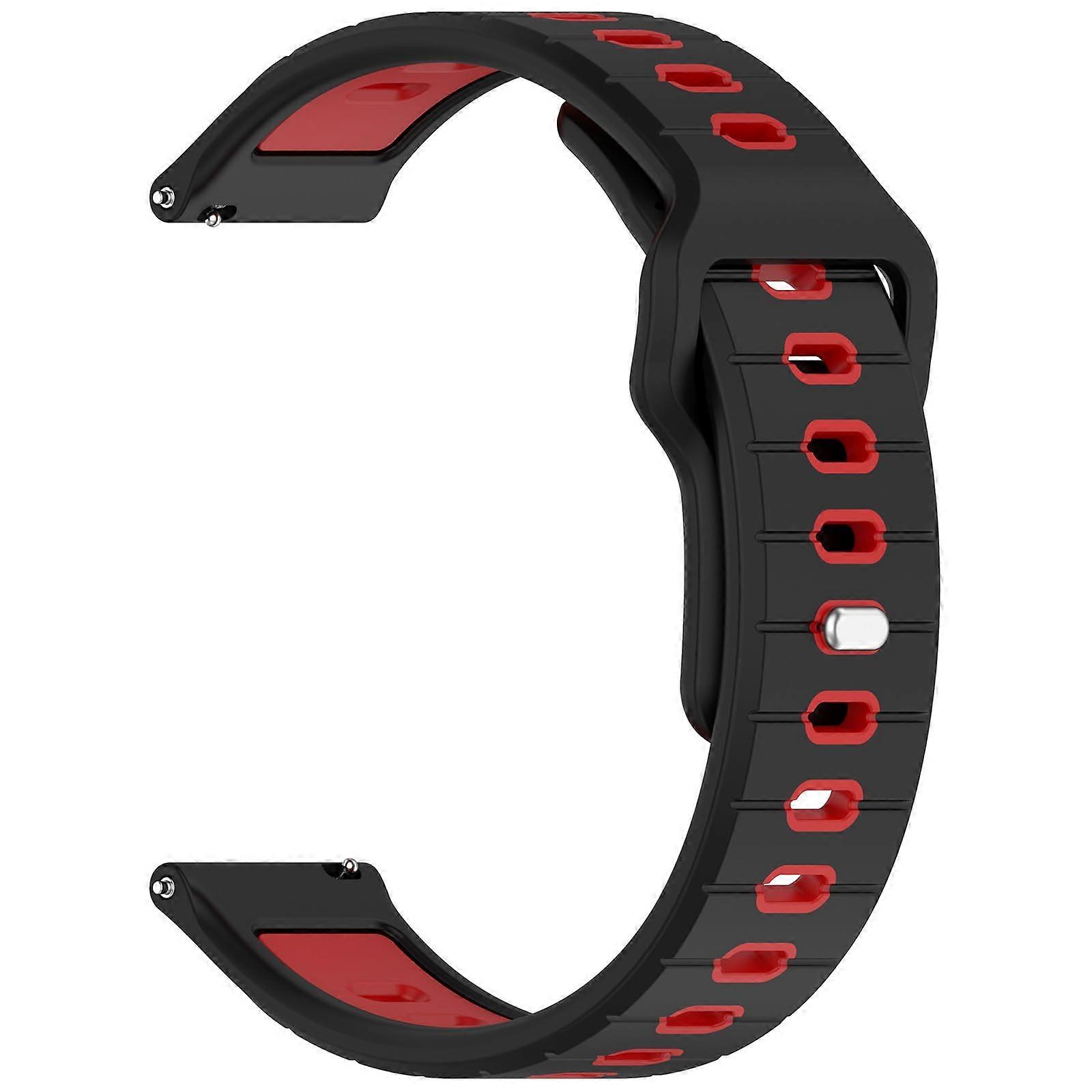 Silicone Wrist Strap Replacement Quick Release Watch Band Breathable Flexible Strap Multicolor Black/Red