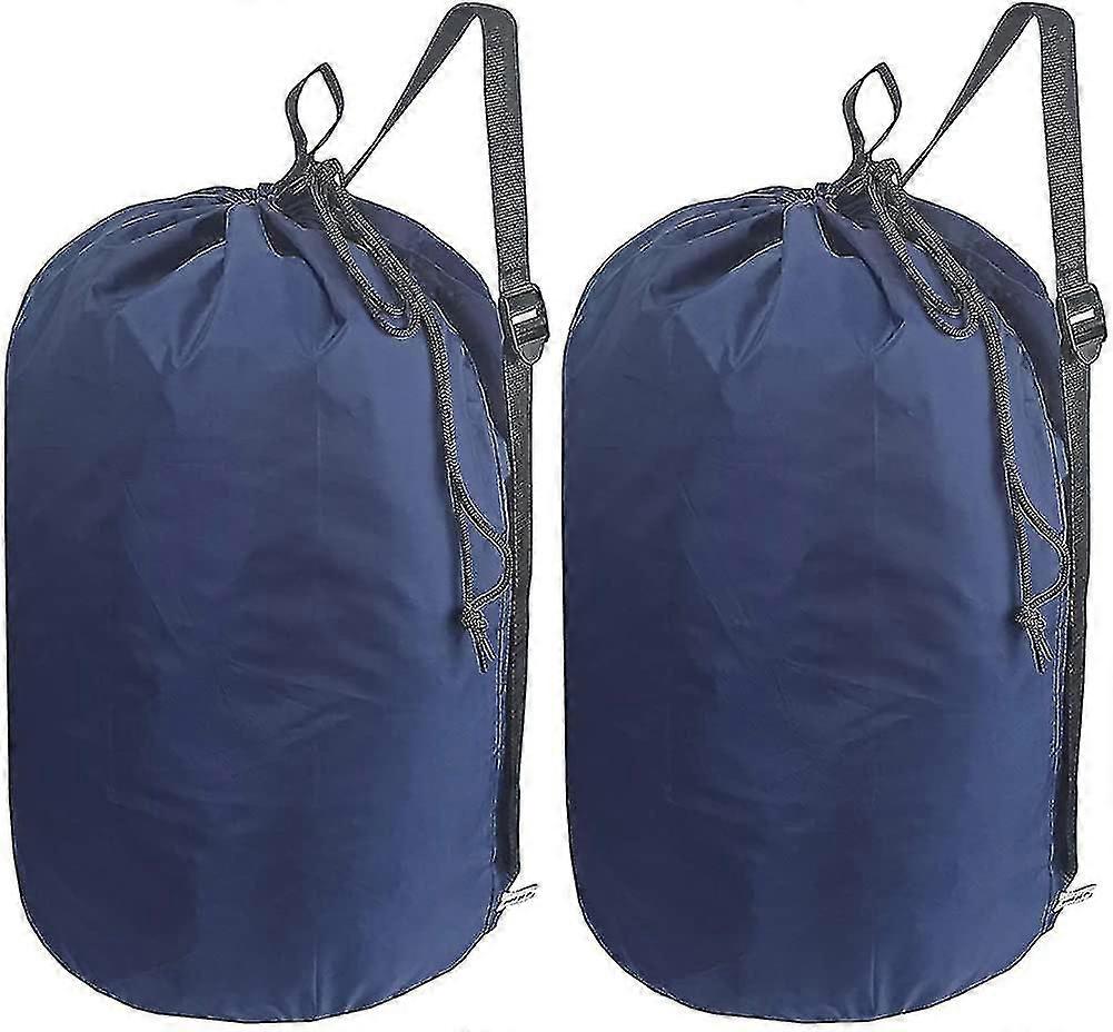 2 Pack Washable Laundry Bag With Strap, Laundry Backpack With Drawstring