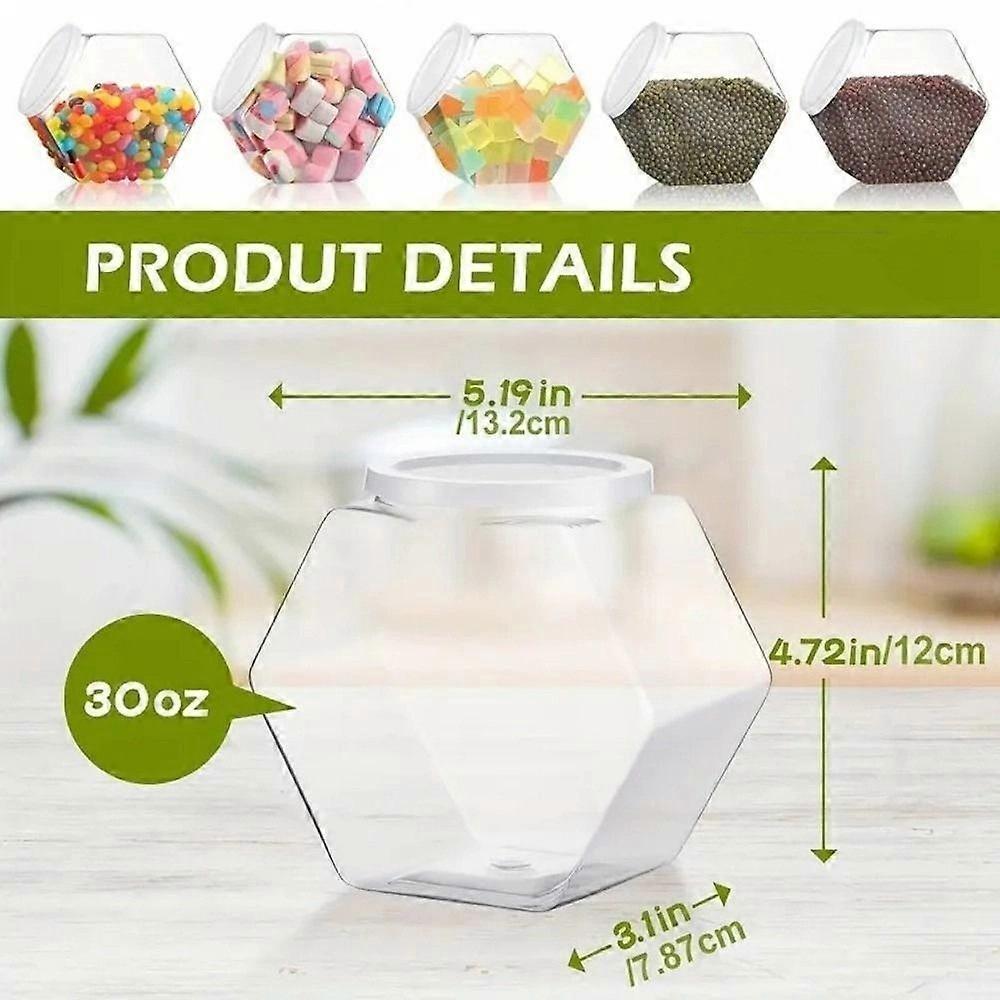 Plastic Packaging Jars Hexagonal Food Storage Container Portable Candy Cookie Jar  Kitchen Supplies