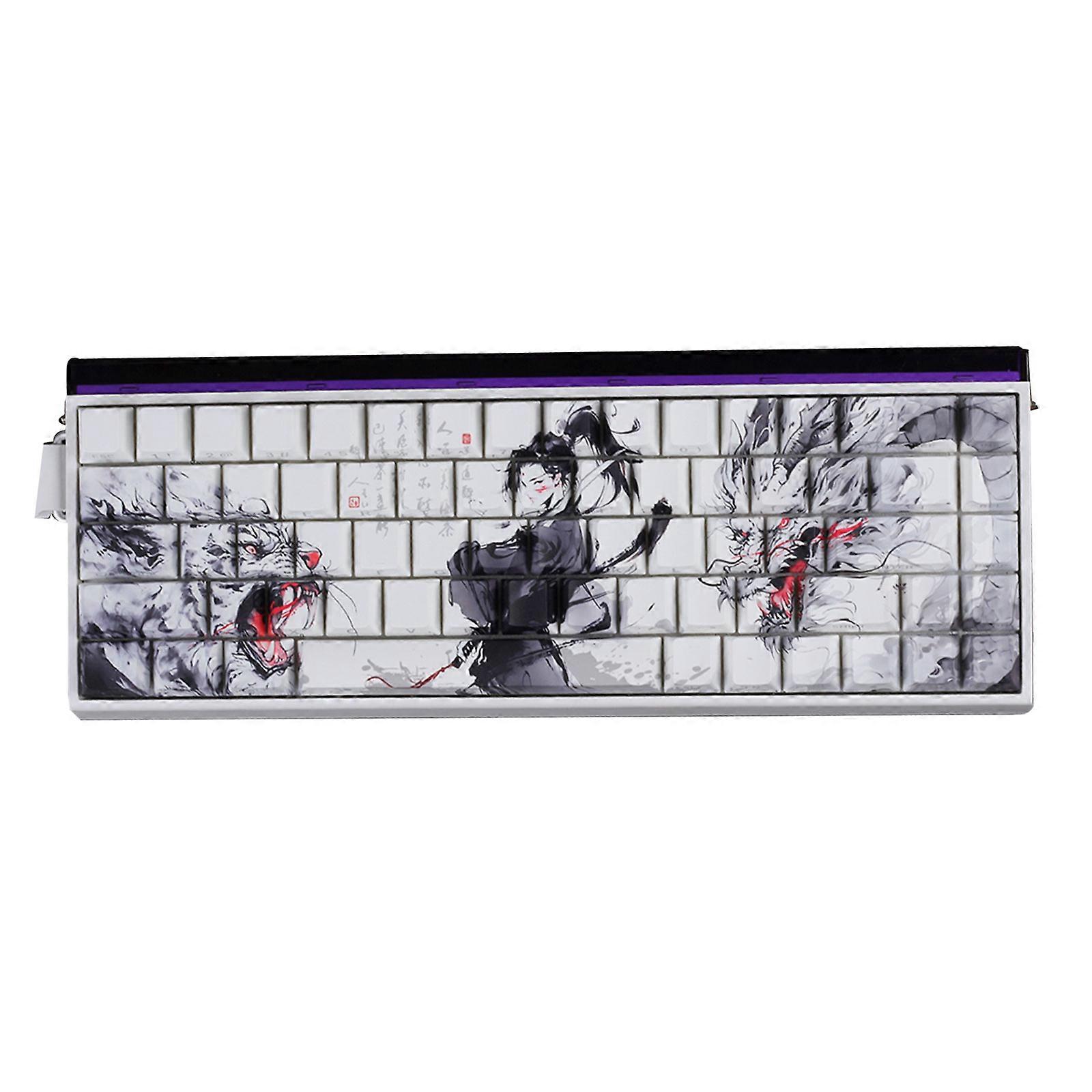 Ergonomic Side Printed Keyboards Keycaps PBT Heat Sublimated Dragon Theme Pattern for Mechanical Keyboards 60% 68% Multicolor