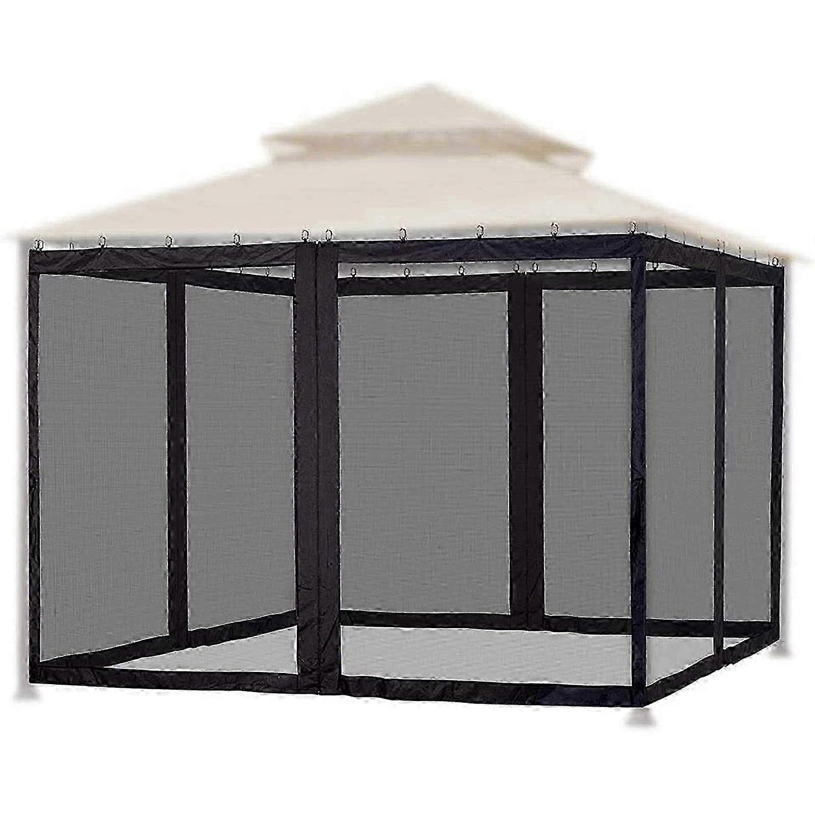 Mosquito Netting for Patio Canopy Umbrella Screen Netting for Porch Patio and Outdoor Living Spaces 4-Panel Patio Screen Walls with Zipper
