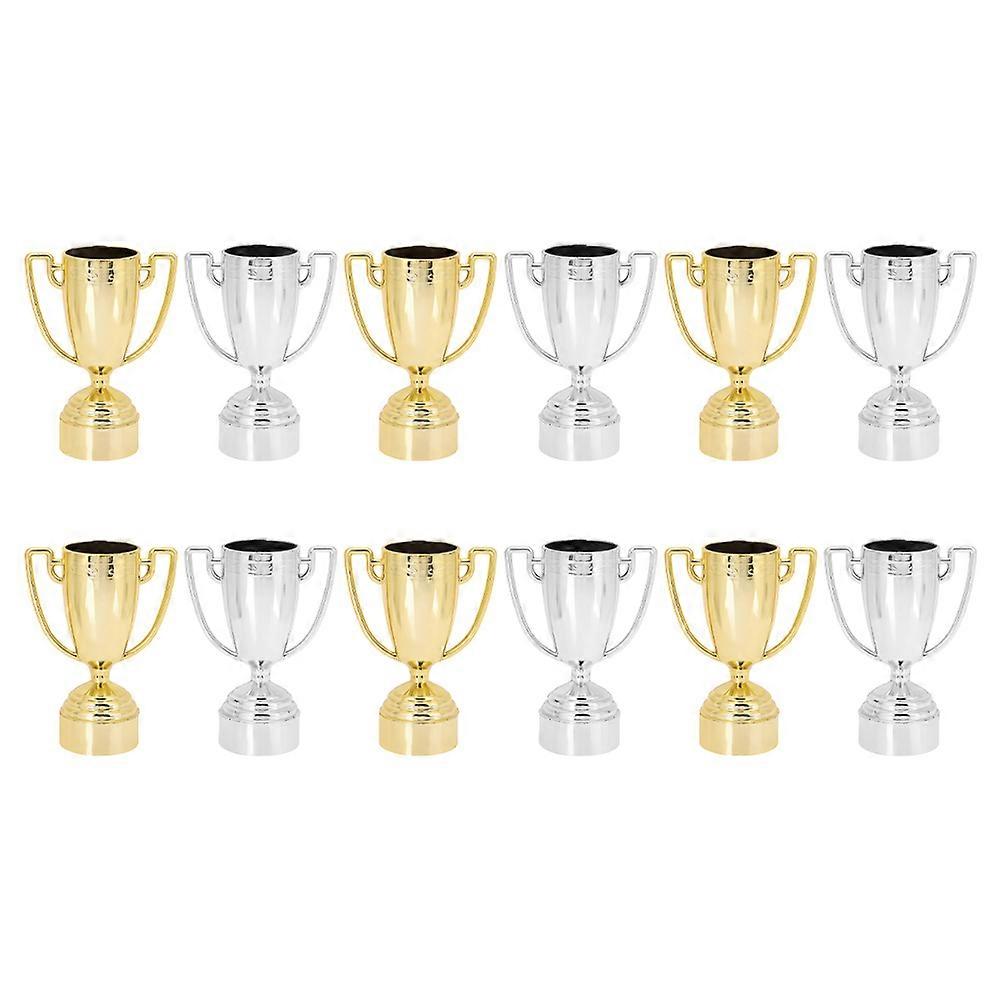 Assorted Color Plastic Kids Trophy Set for Kindergarten Activities 12Pcs