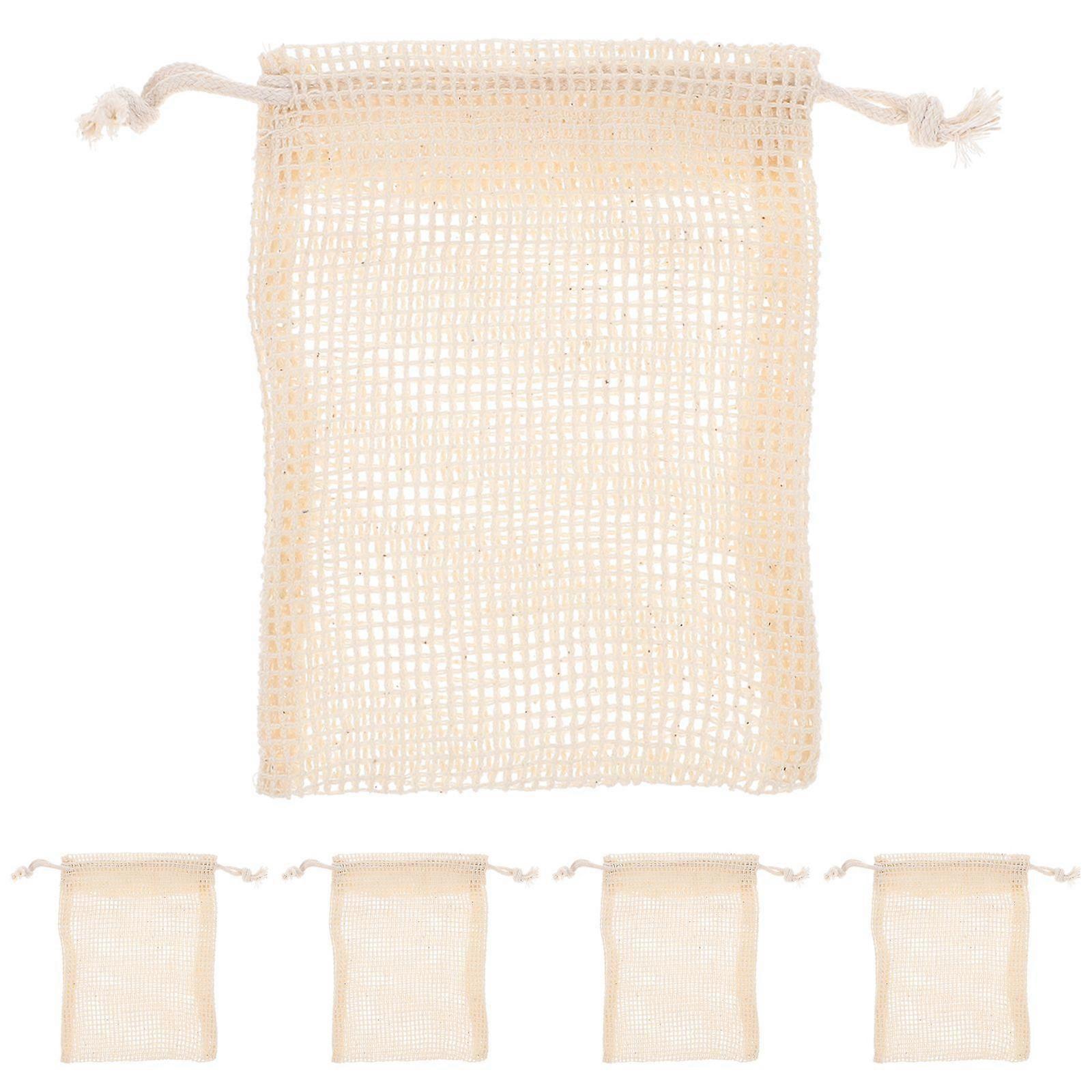 5Pcs Cottton And Linen Bathing Soap Reusable Bathing Soap Soap Pouches