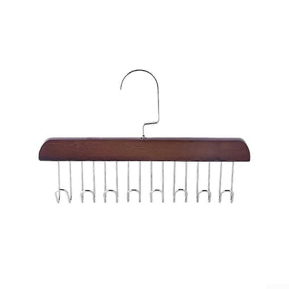 Wooden Rotating Coat Rack with 8 AntiSlip Hooks for Closet, Bedroom and Dorm Storage