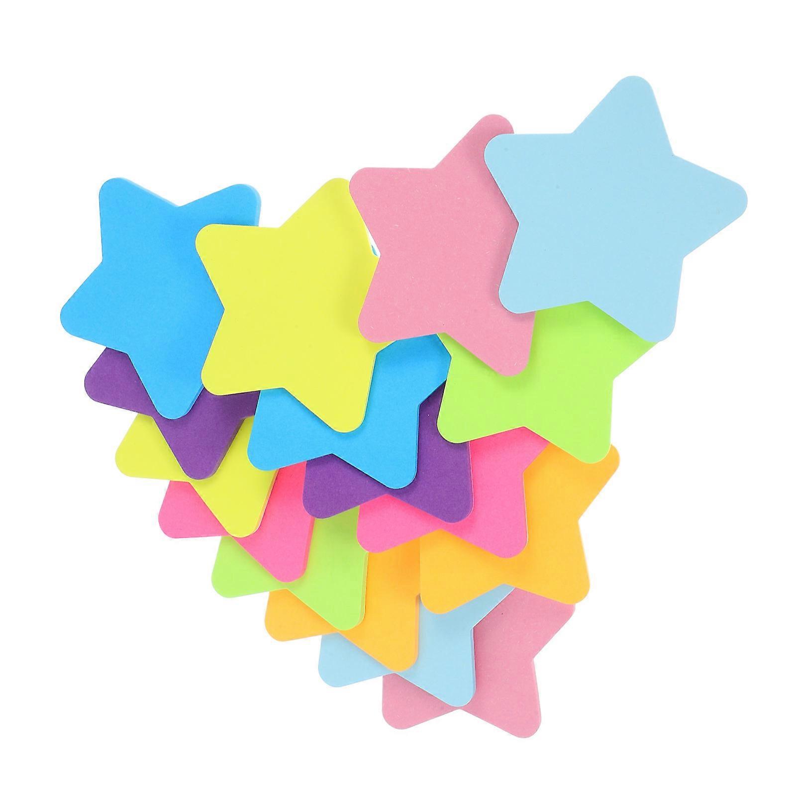 Colorful Star Shaped Note Pads Strong Adhesion For Leaving Messages Organizing Tasks 16Pcs