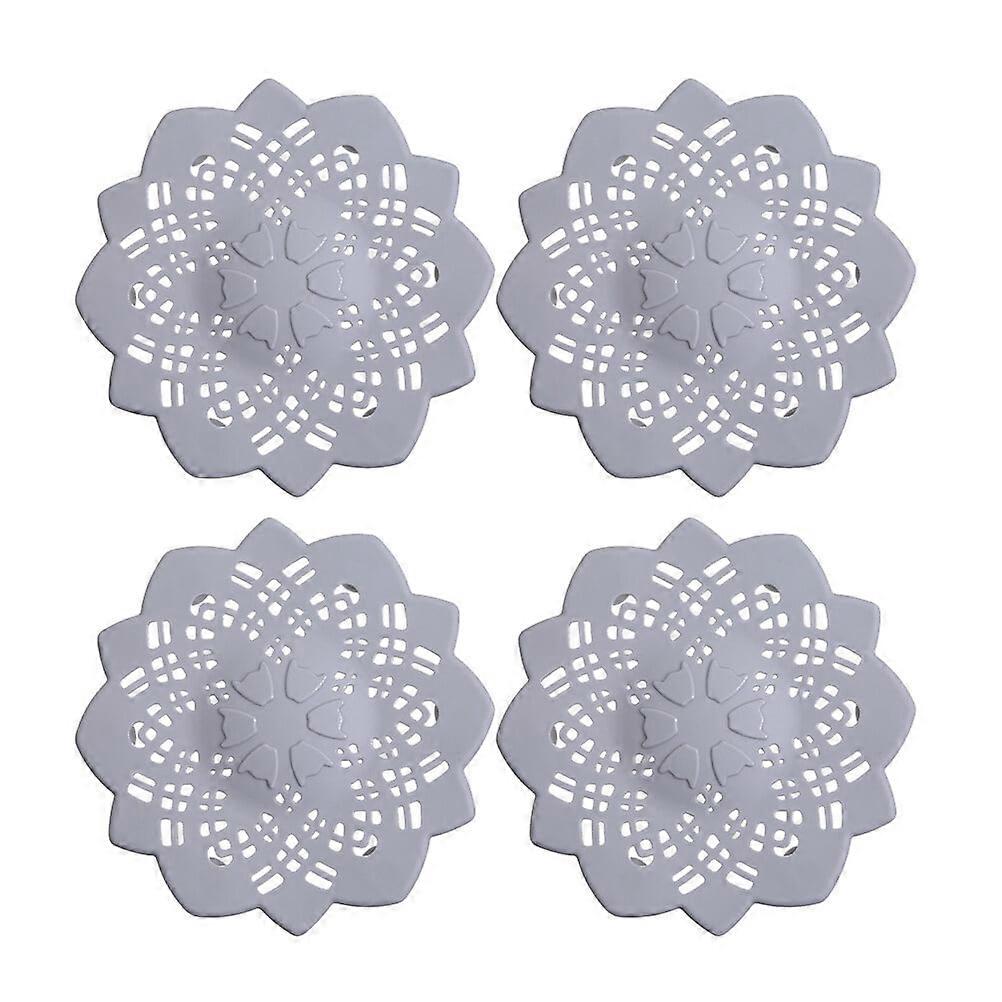 4pcs Kitchen Sink Filter Floor Drain Filter Sink Strainer for Bathroom Kitchen (Grey)