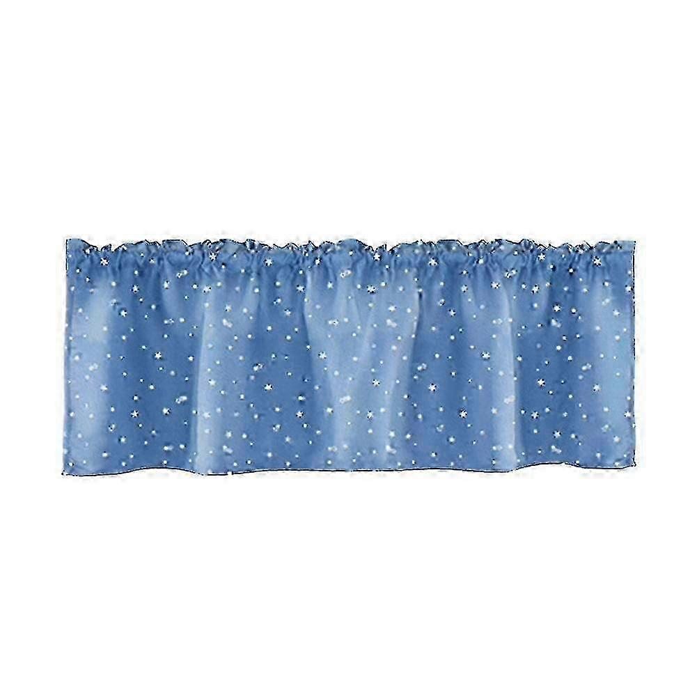 Print Solid Color Kitchen Curtain Valance Drape with Stars Print by ZHOUBA for Home Decor and Window Shorties