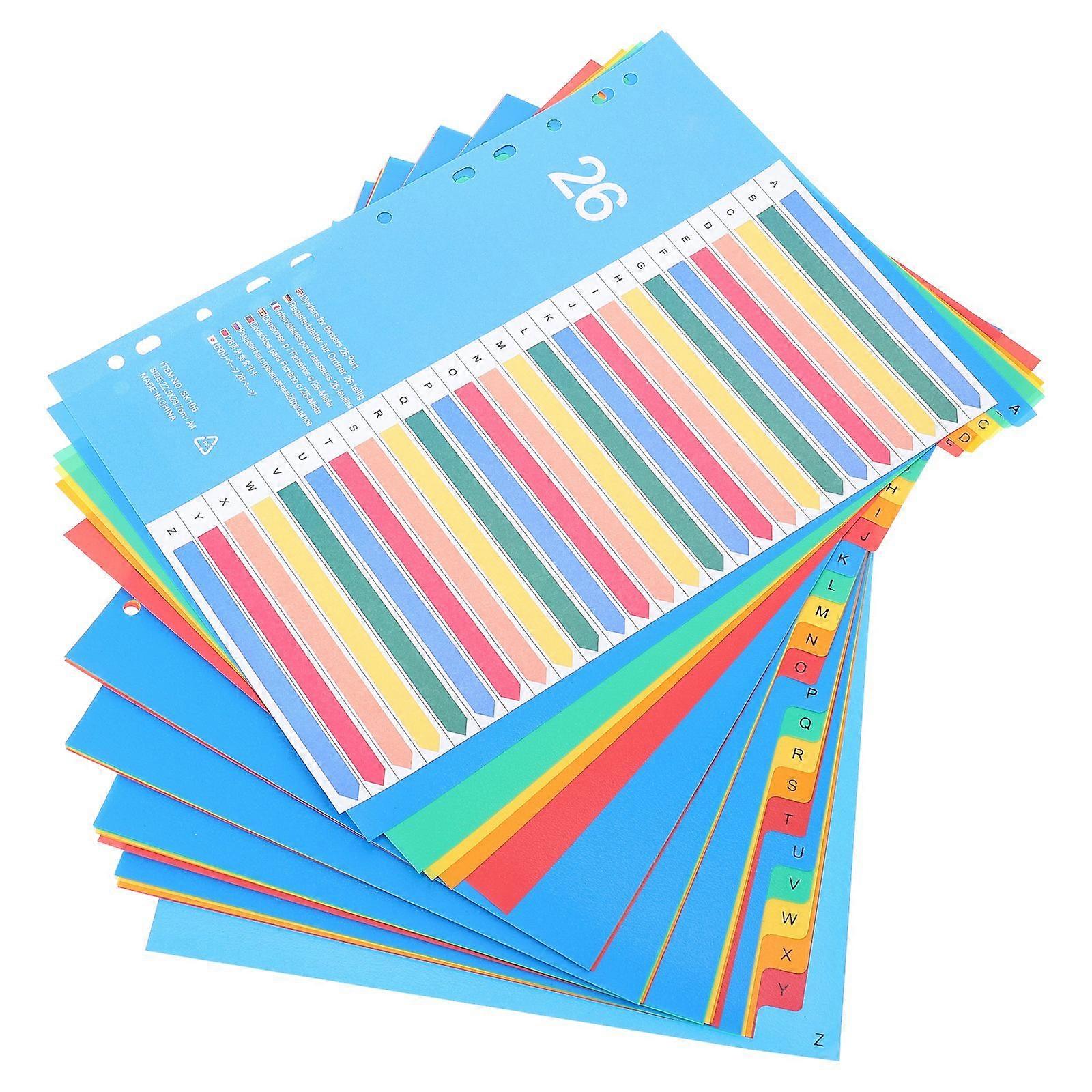 38Pcs Colored Folder Separator Loose-leaf Indexes Divider Tabs Plastic Divider