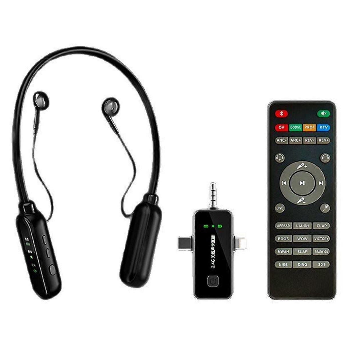 Wireless Live Streaming Sound Card Neckband Headphones with Microphone, Noise Cancellation, Backing