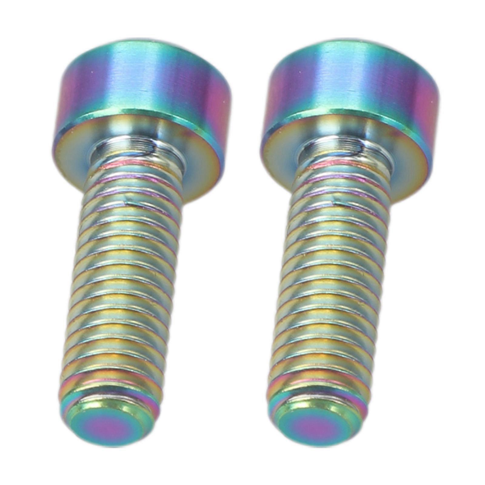 אופניים גלגל שרשרת ארכובה זרוע סט תיקון ברגים דיסק בלם קליפר ברגים קבועים M6x18 לסגסוגת טיטניום עשוי 4 צבעים 2 P צבע טיטניום