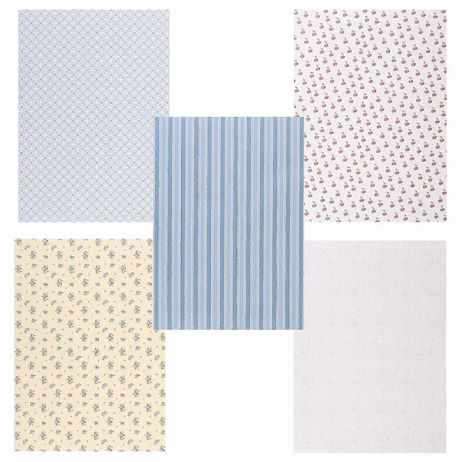 Adhesive Dollhouse Wallpaper - 5 Sheets Peel and Stick Background for DIY Projects