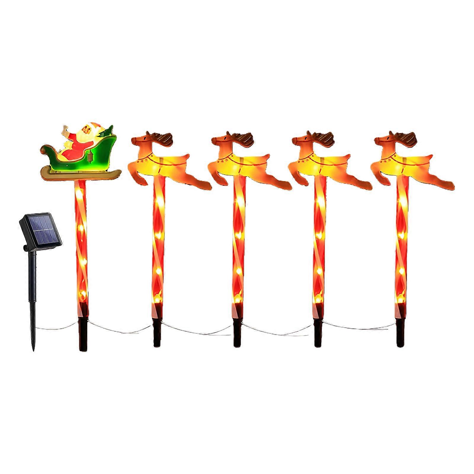 Pack of 6 Easy Installion Solar Ground Lights Easy Push into Soil for Instants Festival Ambiances in Yard and Pathway Multicolor