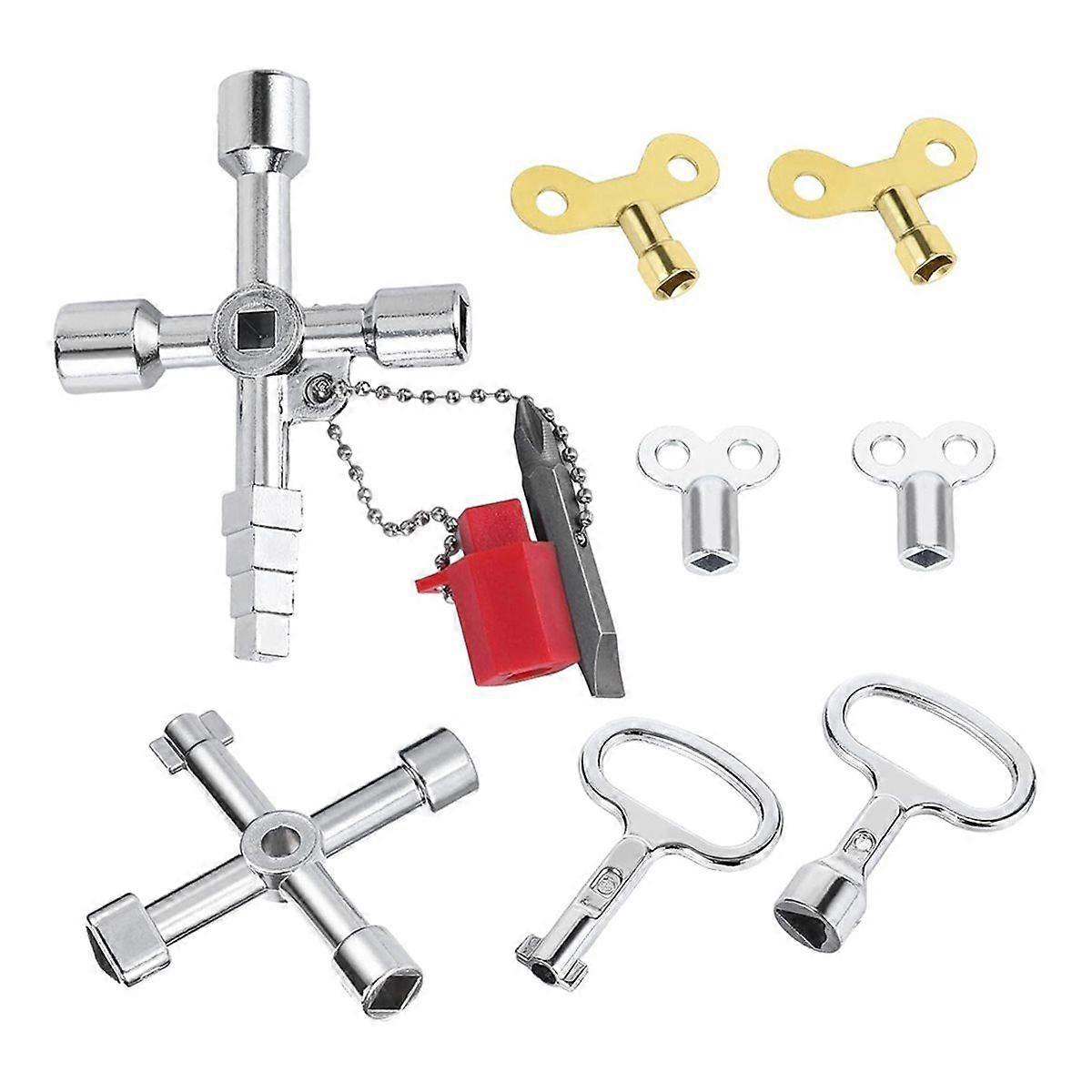8 Piece Construction Machine Key Set, Universal Key Set, Multi-Purpose Square Wrench, for Controllin
