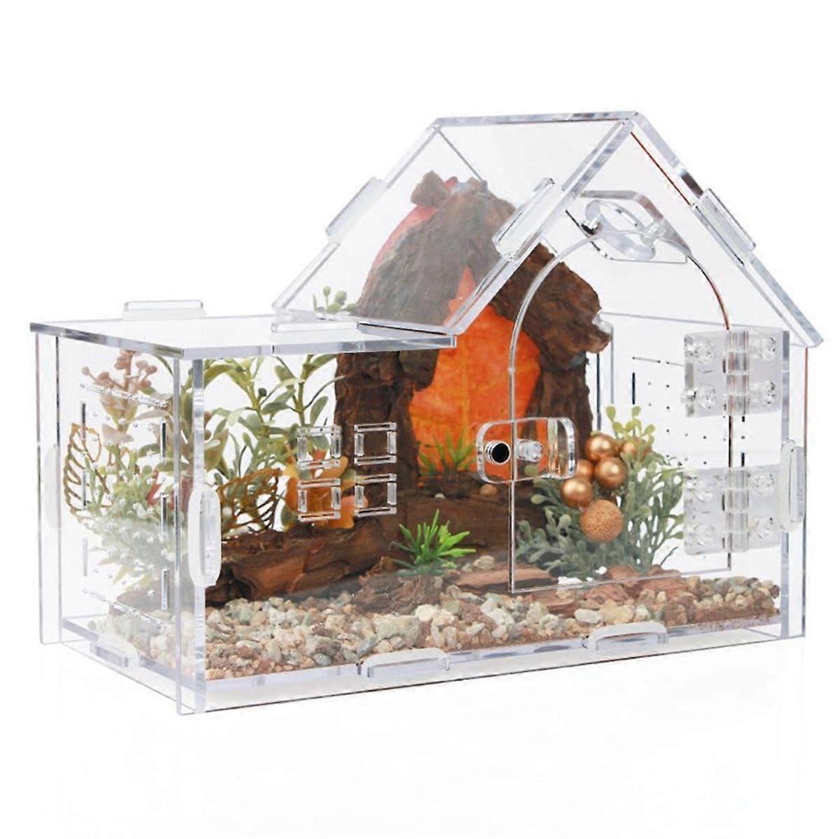 Acrylic Jumping Spider Enclosure Versatile Reptile Enclosure for Tarantula,Gecko,Chameleon,,,and Her