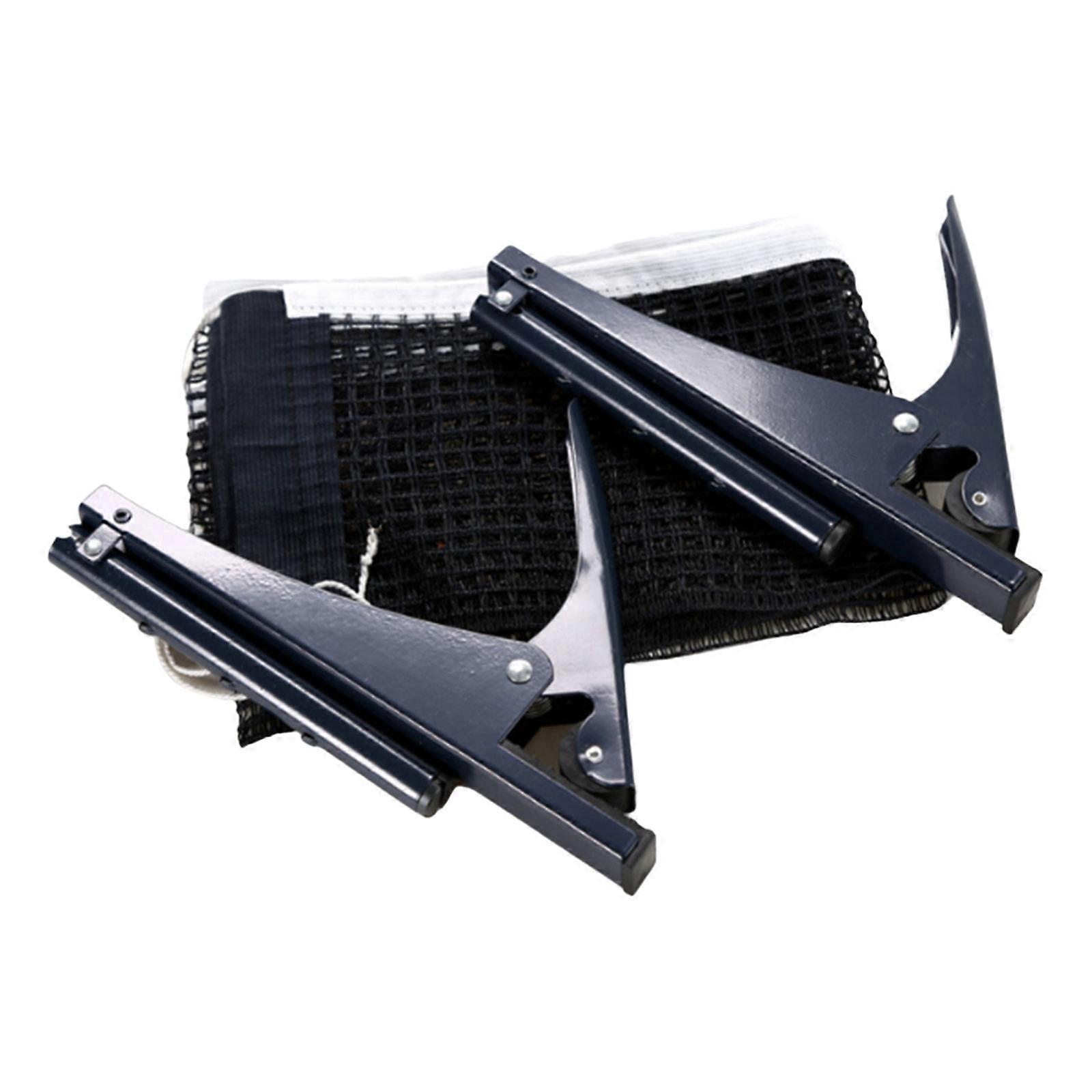 Table Tennis Net and Post Set Folding PingPong Mesh Net Clip Adjustable Screw Clamp Post Table Tennis Accessories Multicolor