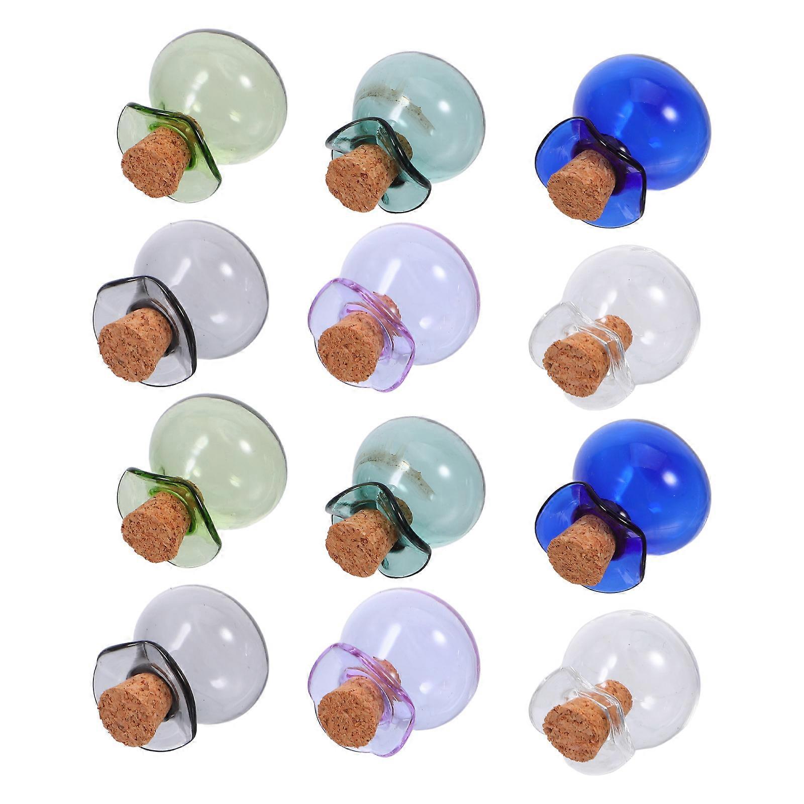 Mini Glass Bottles with Cork for Creative DIY Projects 12Pcs Colorful Glass Vials