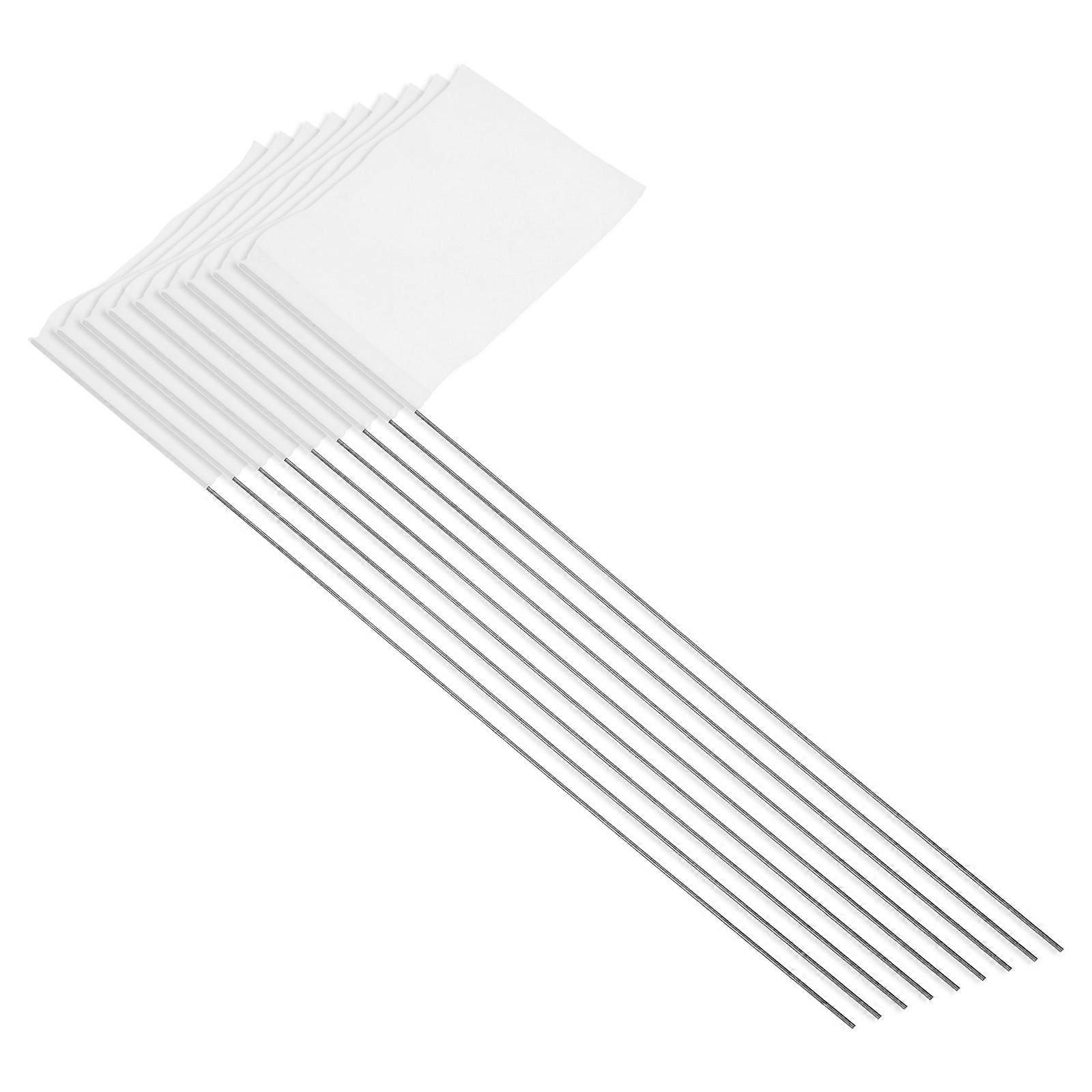 White Garden Marking Flags for Lawn Irrigation 50Pcs with Poles