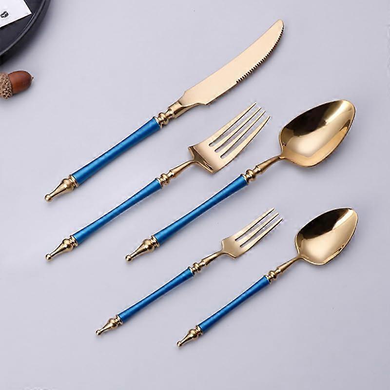 Stainless Steel Cutlery Set 5pcs 304 Mirror Polished Silverware Knife Fork Spoon RustResistant