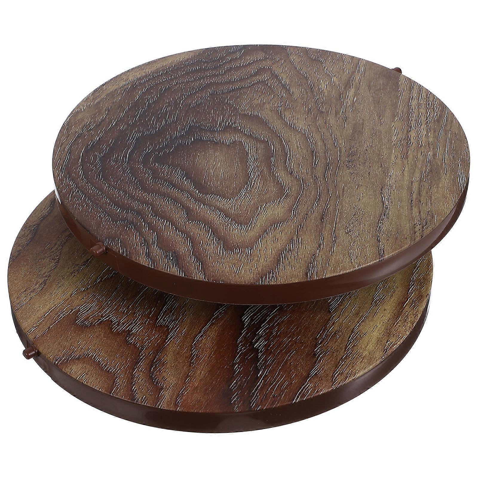 Wood Grain Trash Can Lid for Home Use 2Pcs with Easy Maintenance