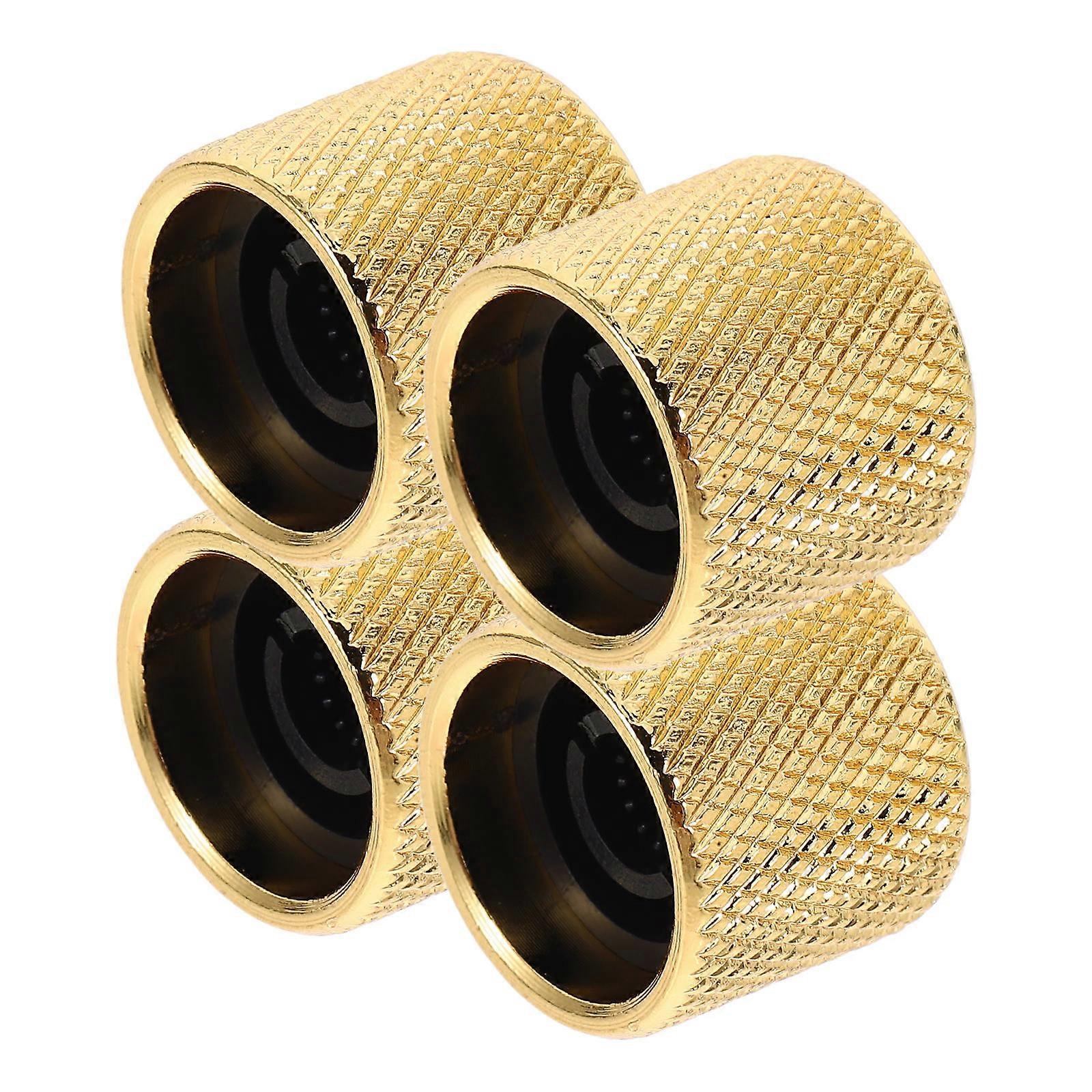 Metal Electric Guitar Knobs Volume Tone Control Knobs 4Pcs Golden