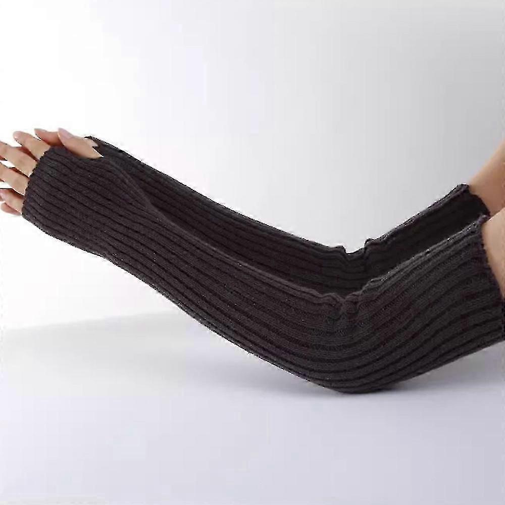 Manchettes d’hiver pour femmes, manches longues en tricot avec trou pour le pouce