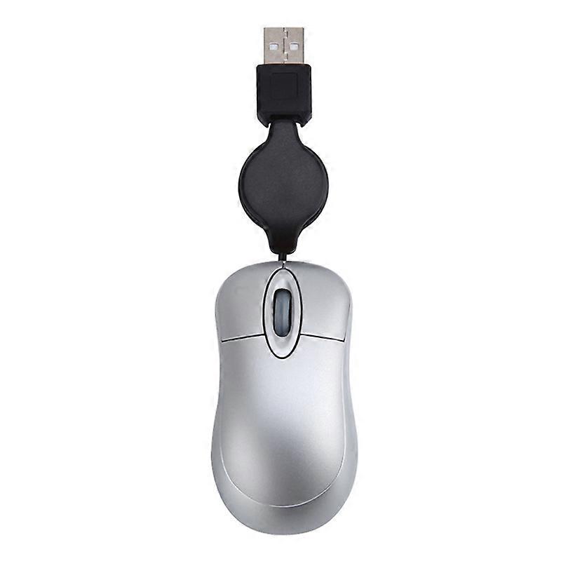 USB Wired Mouse Cable Tiny Small Mouse for 98(Silver)