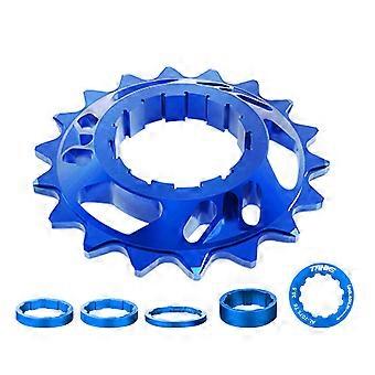 Single Speed Schwungrad Umrüstsatz 18T Kassette Zahnrad Ritzel für Freilaufkette Blau