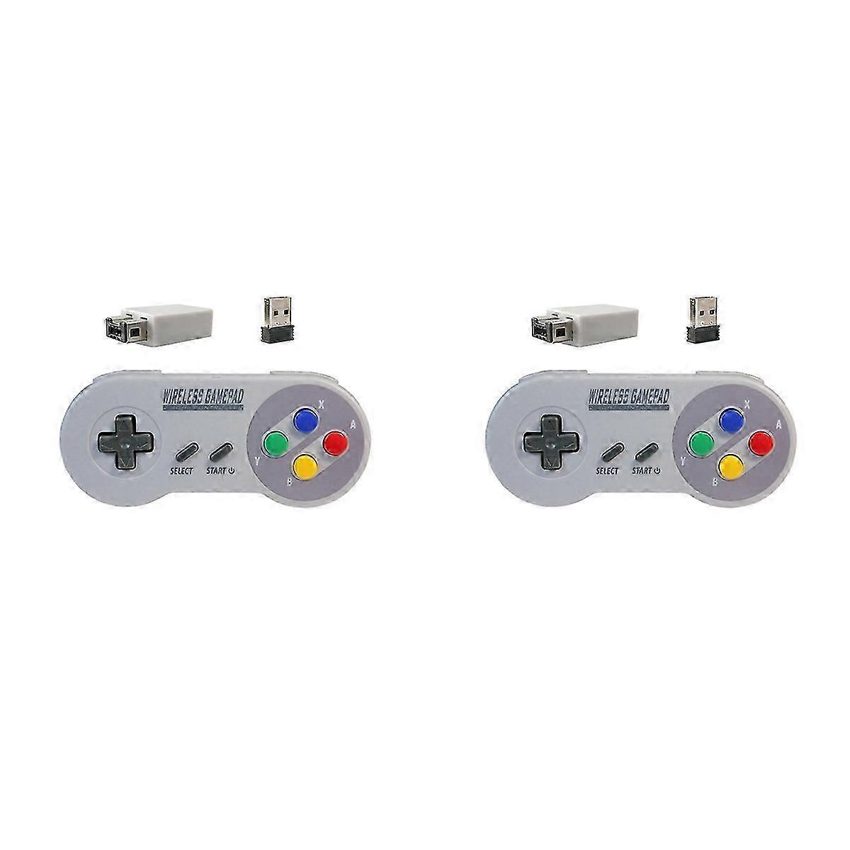 2X Game Controller Wireless 2.4G Gamepad Joypad Joystick Compatible for SNES Mini PC NS Switch Color