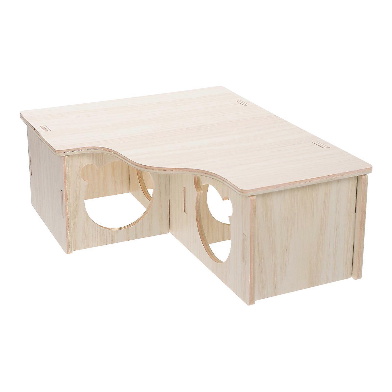 Multifunctional Hamster Hideout Bite-resistant Hamster Nest Wooden Hamster House
