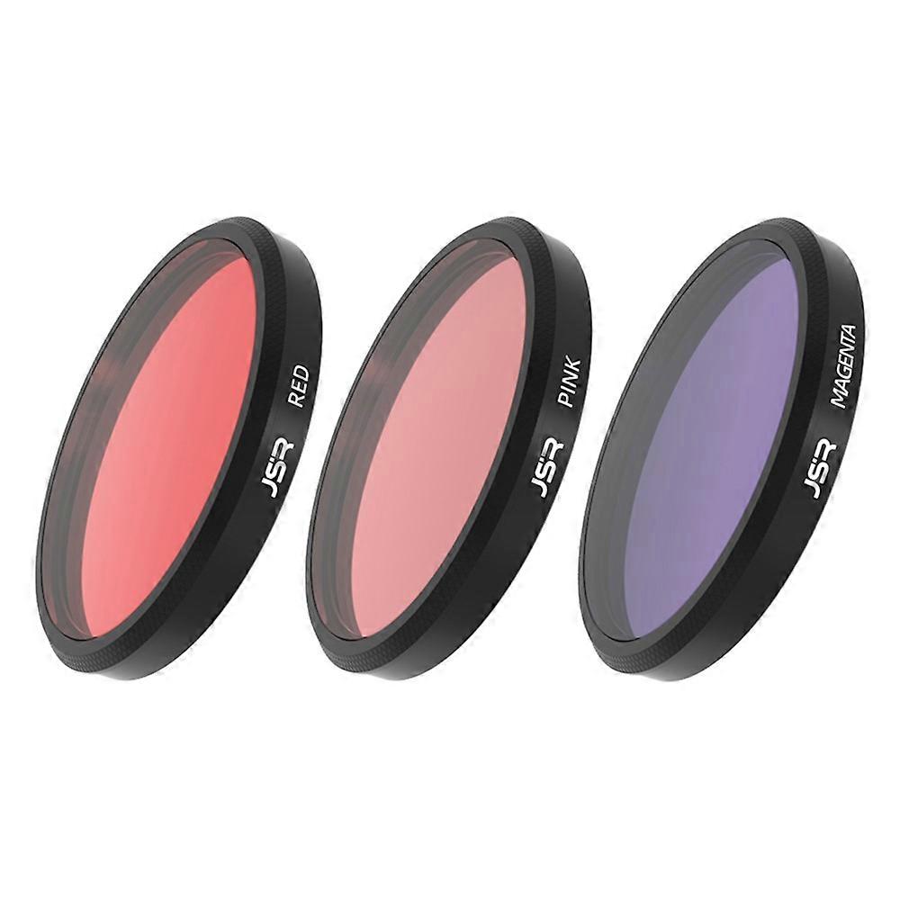 JUNESTAR JSR-1030-18 3-in-1 Filter Set Compatible For Insta360 GO 3 Sports Camera Diving Filter with Pink, Red, Magenta
