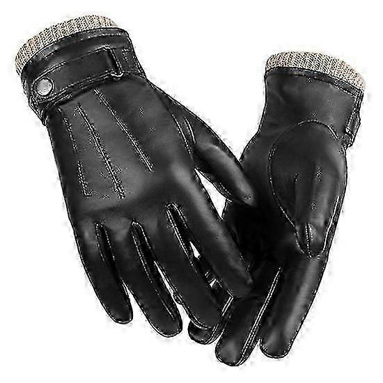 Lederfahrhandschuhe mit warmem Wollfutter