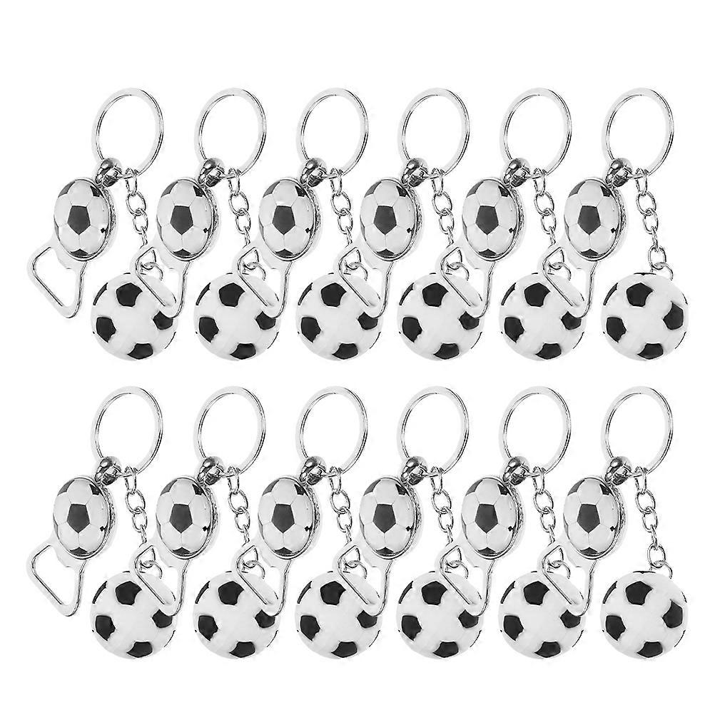 Football Bottle Opener Keychain for Bottle 12Pcs Multi