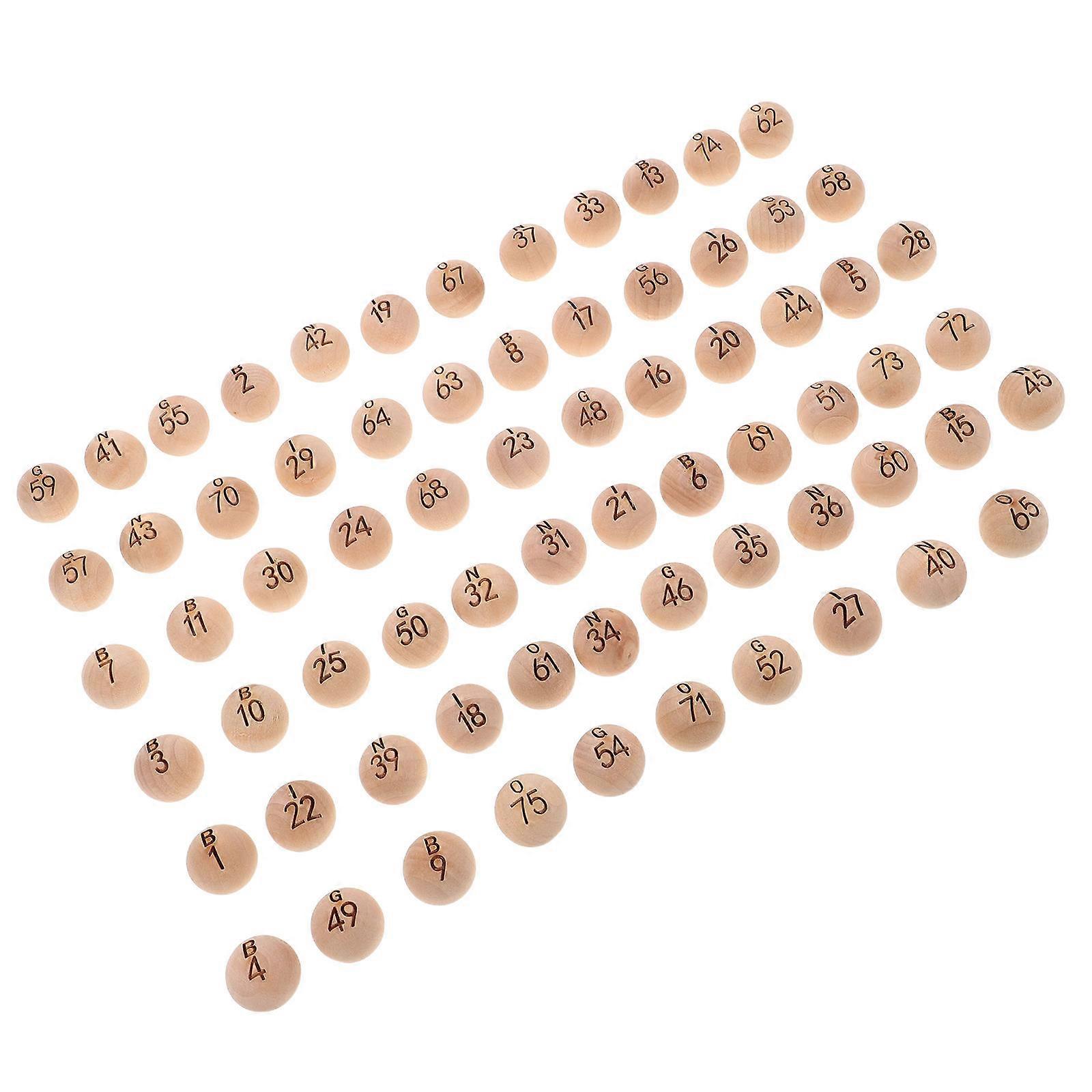 Wood Numbered Balls for Play 75Pcs Durable Solid Wood Raffle Set