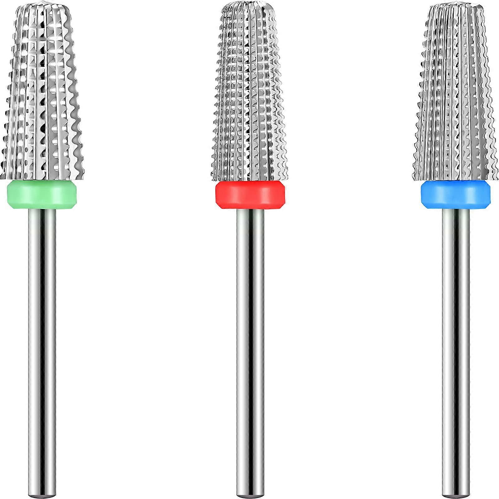 5 in 1 Carbide Nail Drill Bits Set, 3/32 Inch, Dual‑Direction, Fast Acrylic and Gel Removal, Silver