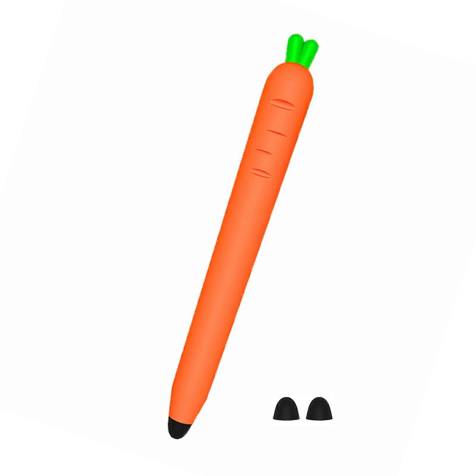 Precise Touch Carrot Design Styluses Pen for Smooth Operation on Tablets Drawing Boards Comfortable Silicone Handle Includes Extra Tip Multicolor