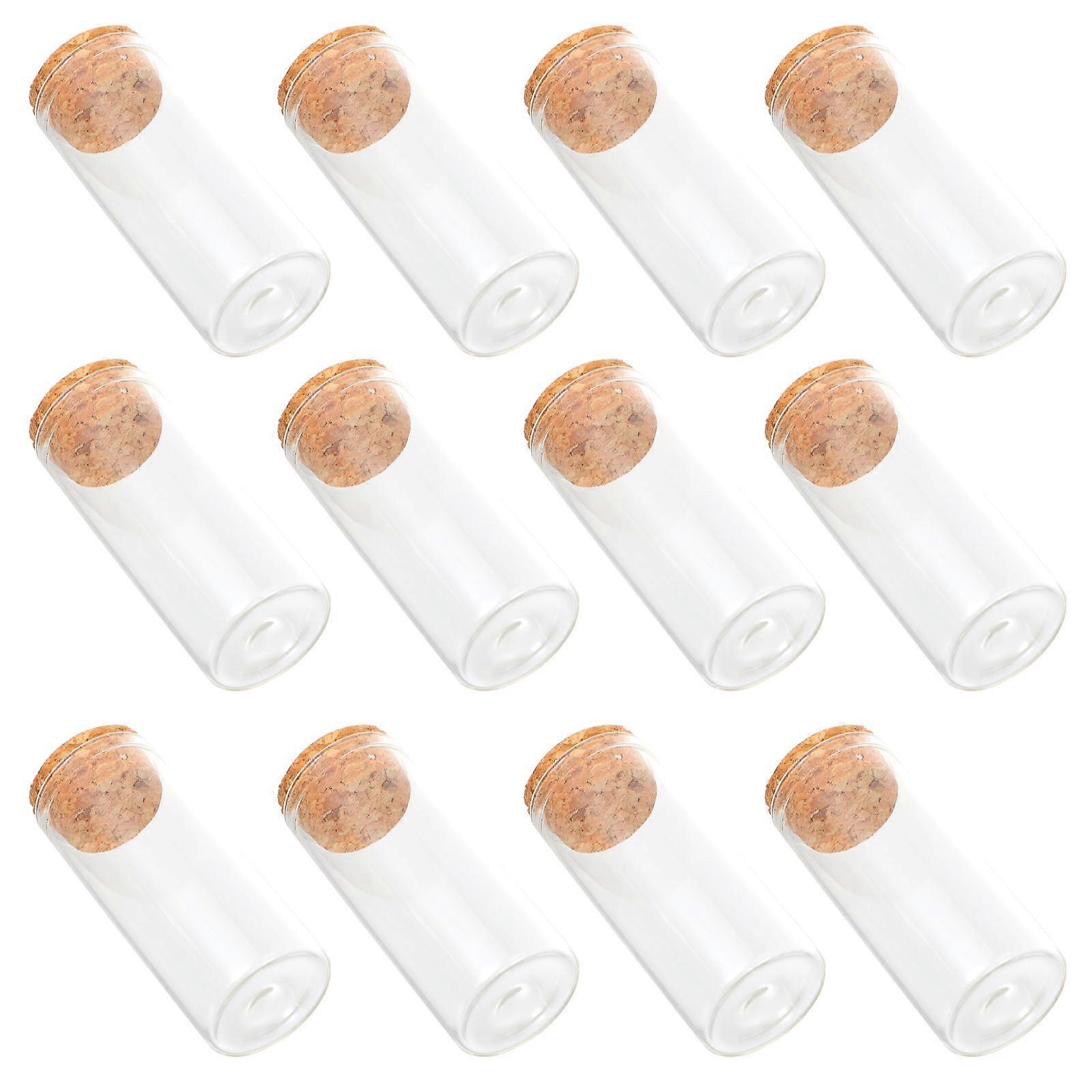 Test Tubes with Cork for Scientific Experiment Laboratory Container Transparent Glass Material Function Moisture Prevention 20Pcs