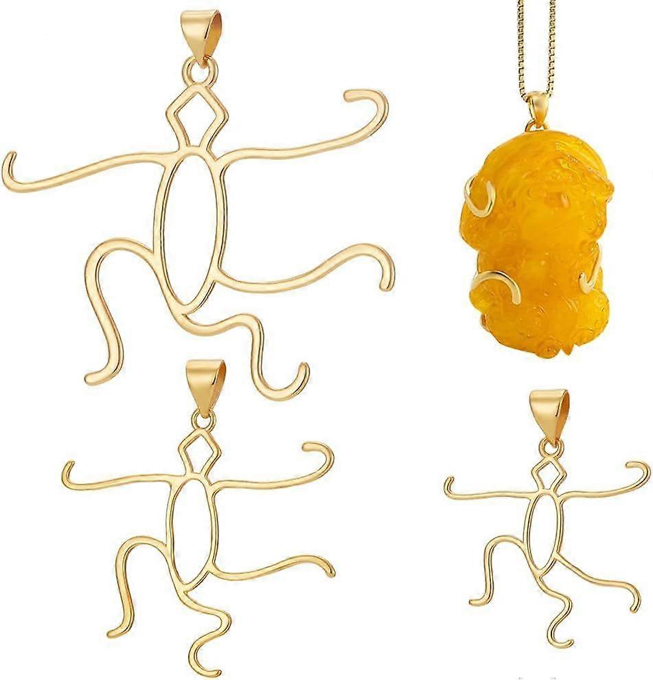 925 Sterling Silver 5 Claws Prong Pendant Setting Adjustable Hollow Pendant Blank Irregular Base Cabochon Setting Stone Necklace Holder Charms for DIY