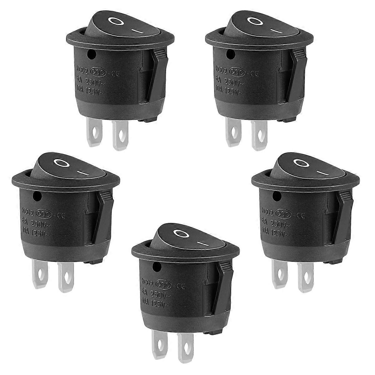 Latching ON OFF Switch 5Pcs Round Rocker Designed For Boat And Car Use Ergonomic ON/OFF Switching