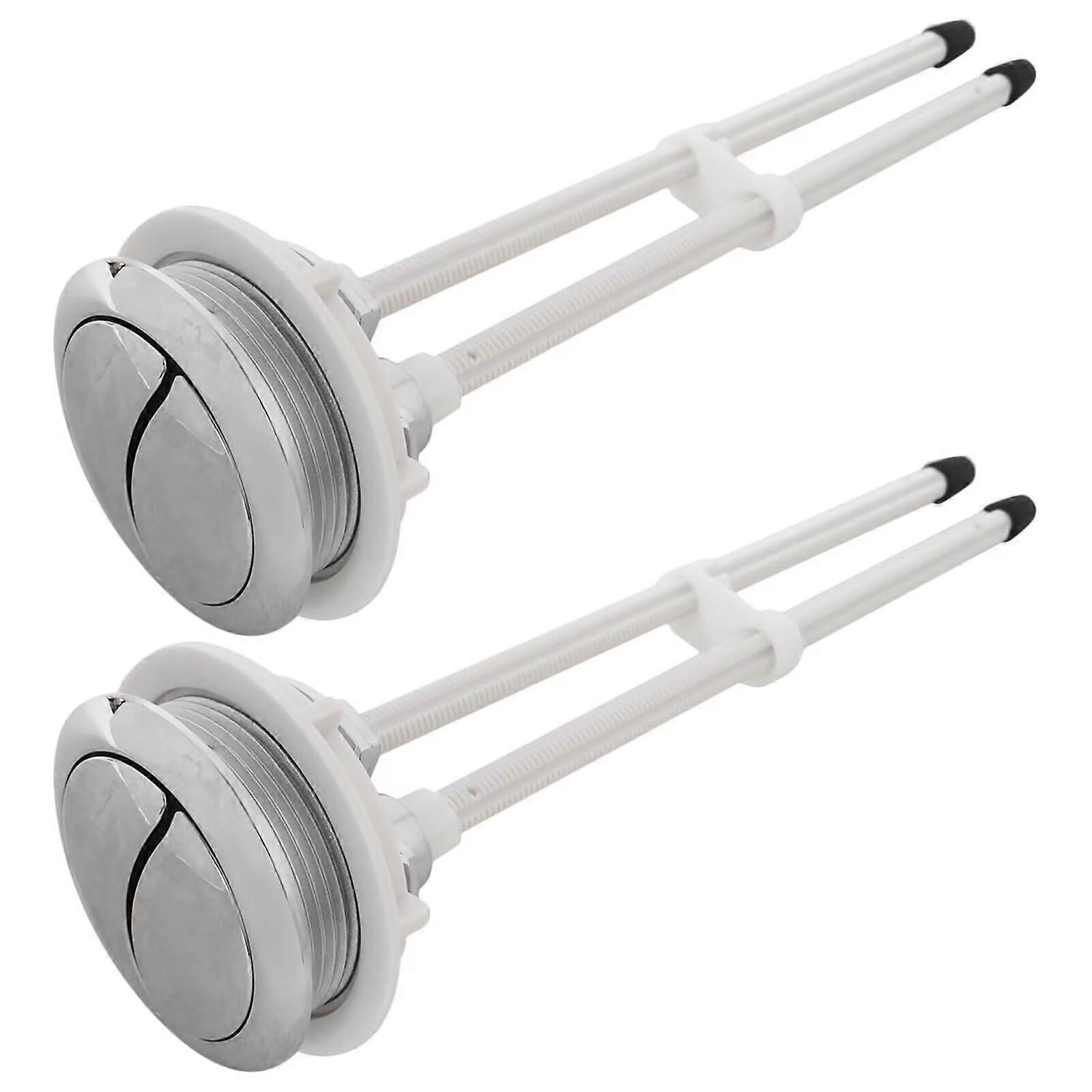 48mm Dual Flush Toilet Button Kit 2Pack, Adjustable Valve Replacement with Universal Fit and Chrome Finish