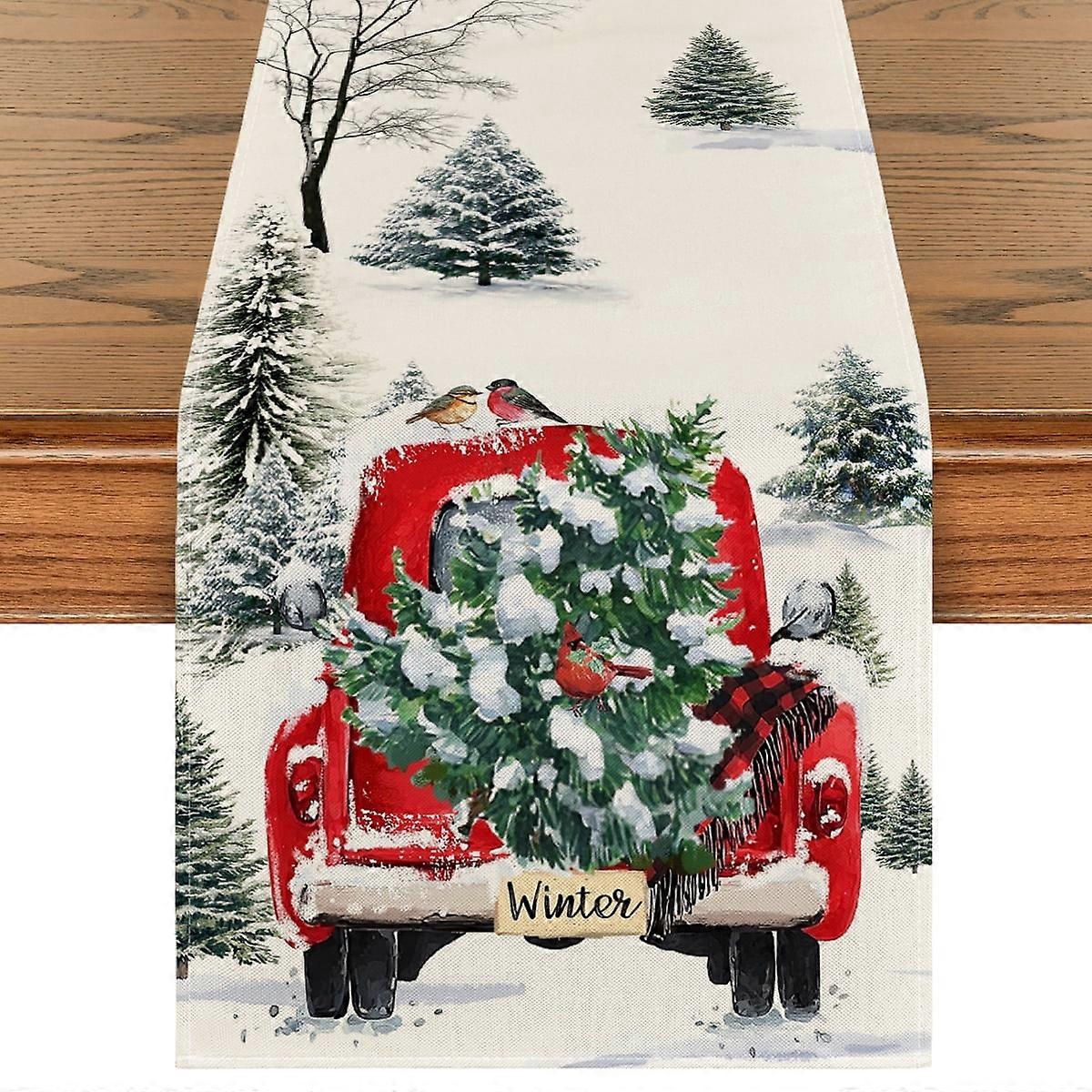 Smile Red Christmas Table Runner 13 x 72 Inch
